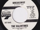 VALENTINES Breakaway RARE orig US promo 45 northern soul crossover modern HEAR