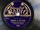EUROJAZZ: THE RED ROBINS ‘PORK AND BEANS’ 1928 EDISON BELL RADIO 78, RARITY