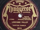 Carter Family - Lonesome Valley - Conqueror 8815, Country 78, 1937