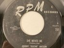 RPM 471 Johnny Guitar Watson - Love Me Baby / She Moves Me, R&B 7