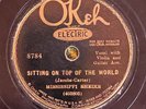 Okeh 8784 Mississippi Sheiks SITTIN ON TOP OF WORLD  78 rpm DELTA BLUES G+