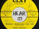 Hot IL / MO Rite Country Bop Reverb 45 SONNY MORGAN Troubles CLAY rare hear