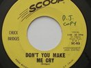 Rare Northern Soul CHUCK BRIDGES Don't You Make Me Cry / I Love SCOOP 45 HEAR