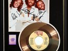 BEE GEES STAYIN' ALIVE 45 RPM GOLD RECORD W-PRINTED SIGNED AUTOGRAPHS RARE