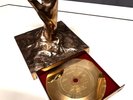 sculpture bronze d' A. BARD disque d'or 