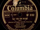 EDITH PIAF La vie en rose -Klassiker- Chanson Schellackplatte 78rpm S6865