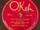 Okeh 8261 Louis Armstrong Hot 5  GUT BUCKET  78 rpm Jazz 1925 E- 1st Hot Five
