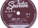 Rare 1959 PAUL ANKA Rock’n Roll 78 RPM Record. Lonely Boy