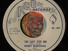 HEAR Bobby Marchan 45 You Can't Stop Her / Rockin Behind Iron Curtain R&B NM-