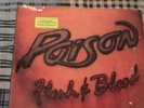 POISON- Flesh & Blood USED Original 1990 US 1st Pressing Vinyl WITH HYPE STICKER