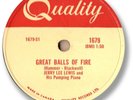 1958 JERRY LEE LEWIS Rock’n Roll 78 RPM Record. Great Balls of Fire