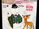 BURL IVES: A Holly Jolly Christmas / Snow For Johnny Decca 45 & Picture Sleeve