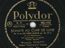Ludwig van Beethoven: Mondscheinsonate      Wilhelm Kempff    Polydor 2 x 78 rpm