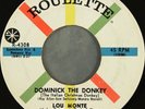 LOU MONTE Christmas 45rpm Dominick the Donkey b/w Christmas At Our House