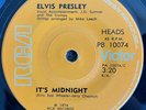 ELVIS PRESLEY IT'S MIDNIGHT NEAR MINT RARE 1974 NEW ZEALAND RELEASE 7
