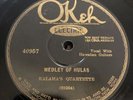 Okeh 78 RPM Kalama’s Quartette - Medley Of Hulas 40957 V++ hawaiian