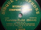 78RPM violin Henry De Bruyne, Beriot, Fantaisie-Ballet, Disque Zonophone, Crack