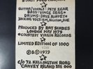 PETE ZEAR TOMMOROWS WORLD FAST FOOD RUTS DAMNED NUMBERED LIMITED EDITION PUNK