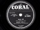 CLASSIC BUDDY HOLLY  78  RAVE ON / TAKE YOUR TIME  1958 UK #5  CORAL Q 72325 V+