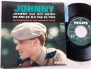 JOHNNY HALLYDAY EP 437007 JOHNNY LUI DIT ADIEU BANDEAU NOIR EXCELLENT+LANGUETTE
