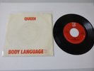 QUEEN - BODY LANGUAGE 45 RPM WITH PICTURE SLEEVE PLAIN WHITE WITH RED PRINT RARE