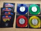 4x THE DAMNED “gigolo” UK  7” single red, blue, green, yellow vinyl + posters