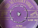 Elvis Presley hmv pop 330 too much / Playin for keeps