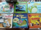 9 livres disque Vinyle 45T Disney Bambi Rox Rouky Peter Pan Bianca Elliott Maya
