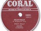 Super Rare 1959 BUDDY HOLLY Rock’n Roll 78 RPM Record. Heartbeat/Well All Right