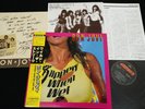 BON JOVI SLIPPERY WHEN WET photo/message card JAPAN LP OBI 28PP-1025 EX-/EX