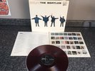 LP RED VINYL WAX THE BEATLES HELP OP-7387 JAPAN 1ST PRESS 1965 EX/EX