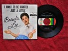 BRENDA LEE   I WANT TO BE WANTED B/W JUST A LITTLE  45 AND PICTURE SLEEVE
