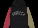 Supreme Black Color Blocked Arc Logo Hoodie Size XL