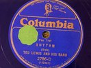 Columbia 2786D Ted Lewis Band RHYTHM hot  78 rpm 1933 EE+ Jazz  Slats Long clt
