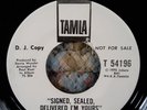 STEVIE WONDER-Signed Sealed Delivered I'm Yours 45 (DJ PROMO) (MINT-) 1970 Tamla