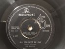 THE BEATLES - ALL YOU NEED IS LOVE  1st Press NO TV CREDITS. VG+/VG/VG+ 1P/1H
