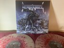 DEATH ANGEL Dream Calls For Blood 2 LP POSTER THRASH white w/red Splatter EXC/NM