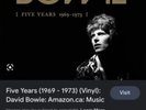 David Bowie Five Years Vinyl Boxset 1969-1973