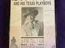 BOB WILLS & HIS TEXAS PLAYBOYS  ALL ORIGINAL  51 AUTOGRAPHS 1941 TULSA CIVIC CTR