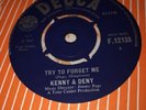 * jimmy page 7” KENNY & DENY 60s N-MINT VINYL 45 * TRY TO FORGET ME