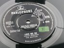 THE BEATLES  1963  LOVE ME DO  BLACK  PARLOPHONE  S-I-U-K TEXT   E TEST  STICKER
