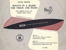 FRANCK Violin Sonata LOLA BOBESCO GENTRY Piano DECCA LX-3056 10