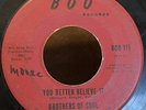 Brothers Of Soul: You Better Believe It/A Life Time, VG, BOO Records, Sweet Soul