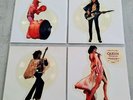 QUEEN - STAND UP AND TALK - RARE UK 4 X SHAPED PICTURE DISCS SET & PLINTHS