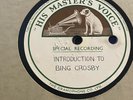 INTRODUCTION TO BING CROSBY Acetate HMV Special Recording 10