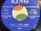 THEM   DON’T LOOK NOW / A GIRL LIKE YOU   KING    rare orig. ‘64 Garage 45