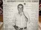 Leonard Cohen – Live Songs - VG+/VG+   Inlay: VG+ PROMO COPY/TEST PRESSING