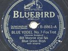 BILL MONROE “Blue Yodel 7 / In The Pines” 10” 78 RPM Record Bluegrass Bluebird