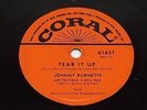 JOHNNY BURNETTE Tear It Up / You're Undecided 1956 Rockabilly CORAL 78 rpm 61651