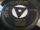 JOHNNY CASH.I WALK THE LINE.SUPERB UK 1ST ISSUE,GOLD PRINT TRI LONDON 45-HL.8358